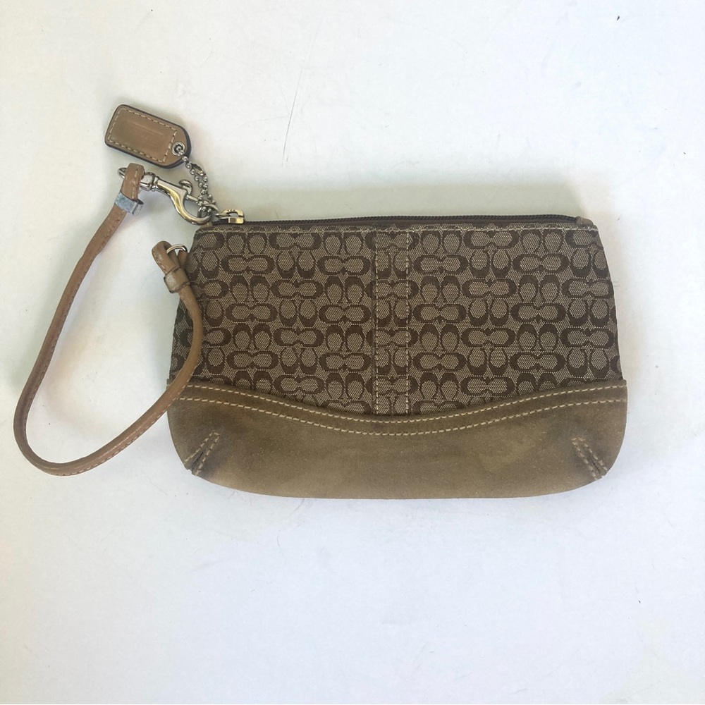 Coach mini bag suede and canvas